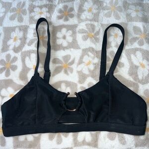 Black Ring Bikini Top - S